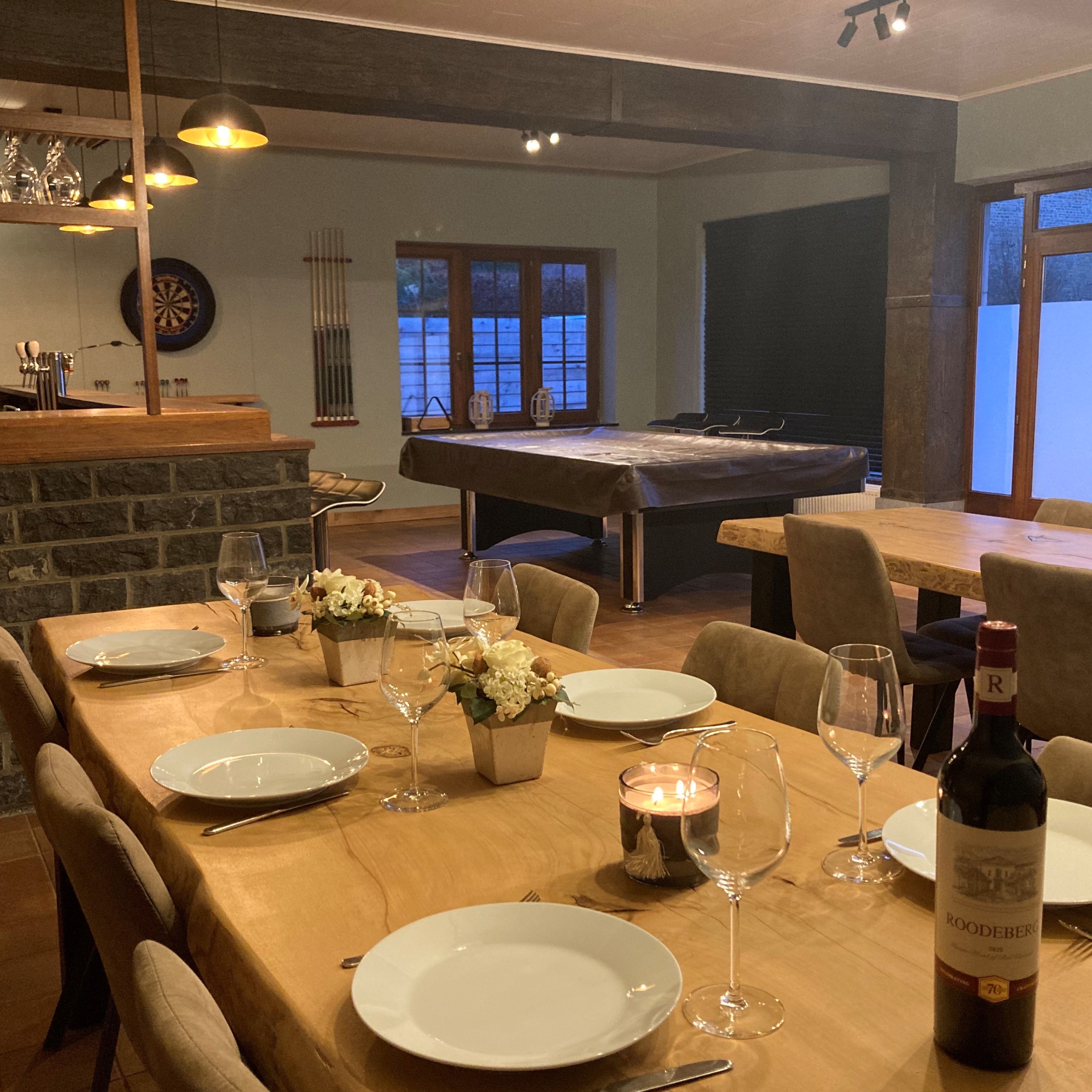 De eetkamer van het vakantiehuis
